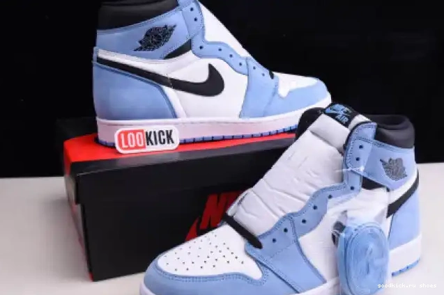 Rep RETRO 1 AIR WHITE UNIVERSITY 555088-134 BLUE JORDAN BLACK HIGH 0513